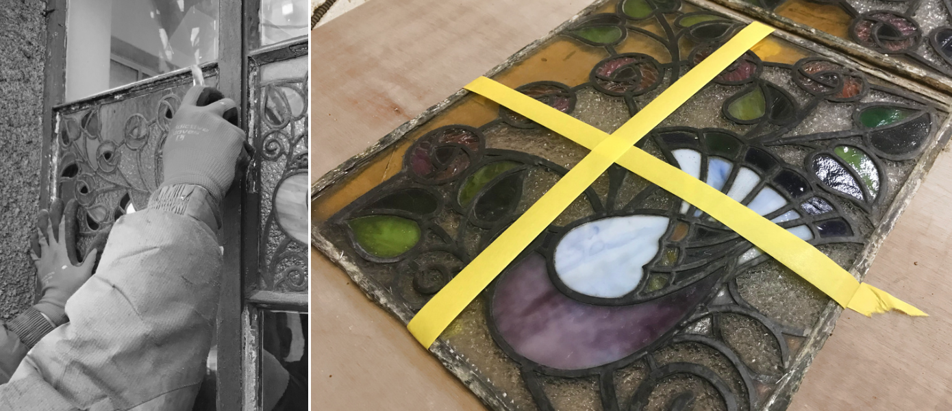 ルポゼ・クリエーション｜北浜／青山ビル｜ステンドグラス 修理中その３